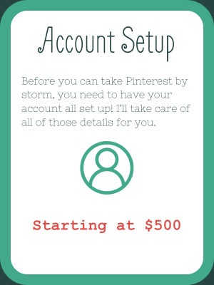 Pinterest Account Setup package rate